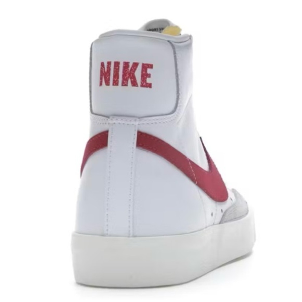 Nike Blazer Mid 77 Brick Red and White Athletic Hightop Sneakers Shoes - Picture 2 of 15